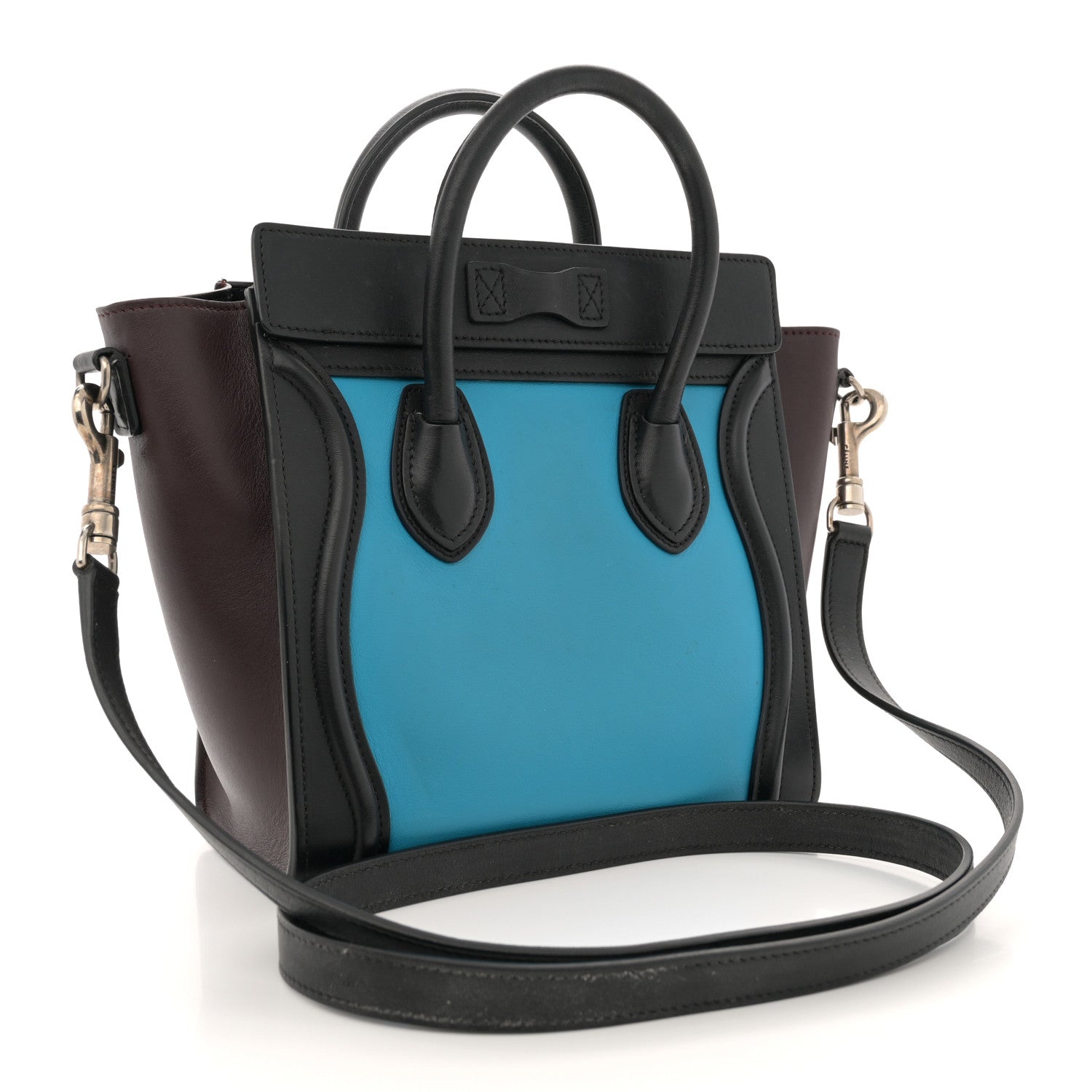Celine Smooth Calfskin Nano Tri-Color Luggage Turquoise 3 of 12