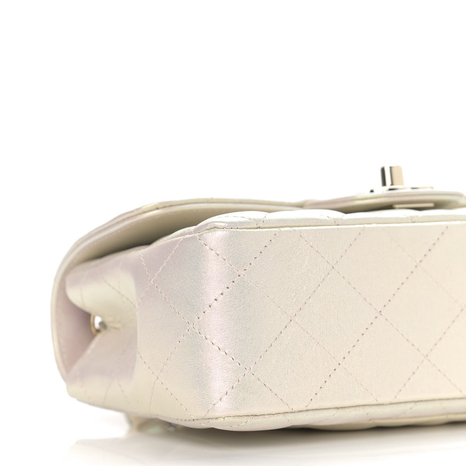 Chanel Iridescent Lambskin Quilted Mini Rectangular Flap Ivory 8 of 9