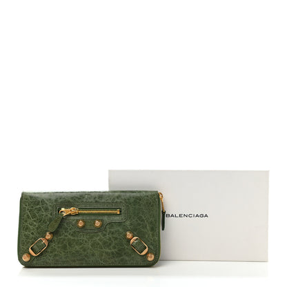 Balenciaga Agneau Arena Giant 12 Gold Hardware Compagnon Wallet Thyme 8 of 8