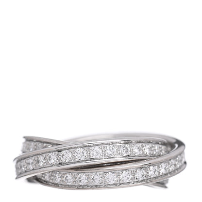 Cartier 18K White Gold Diamond Trinity Ring 53 6.25 1 of 7
