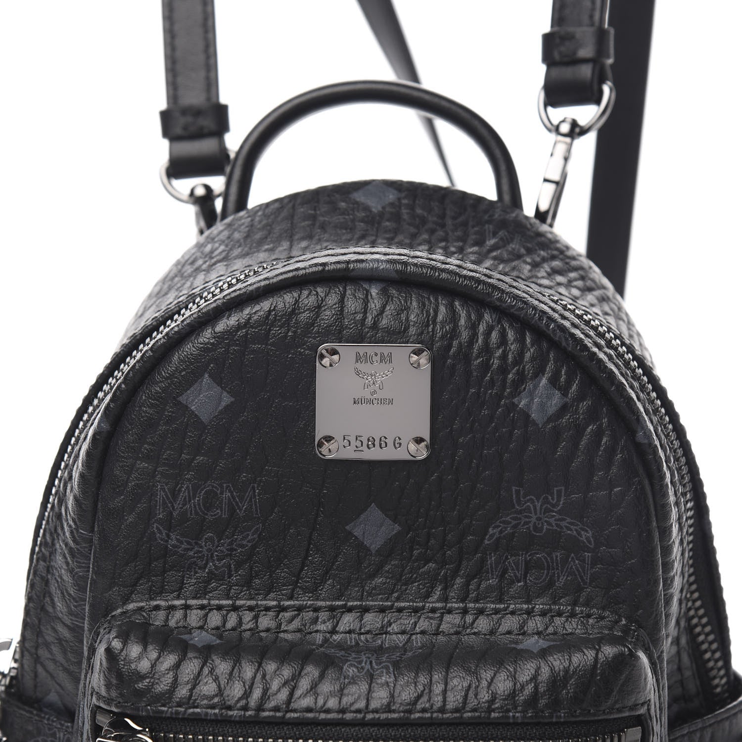 MCM Visetos Side Stud X-Mini Stark Bebe Boo Backpack Black 8 of 8