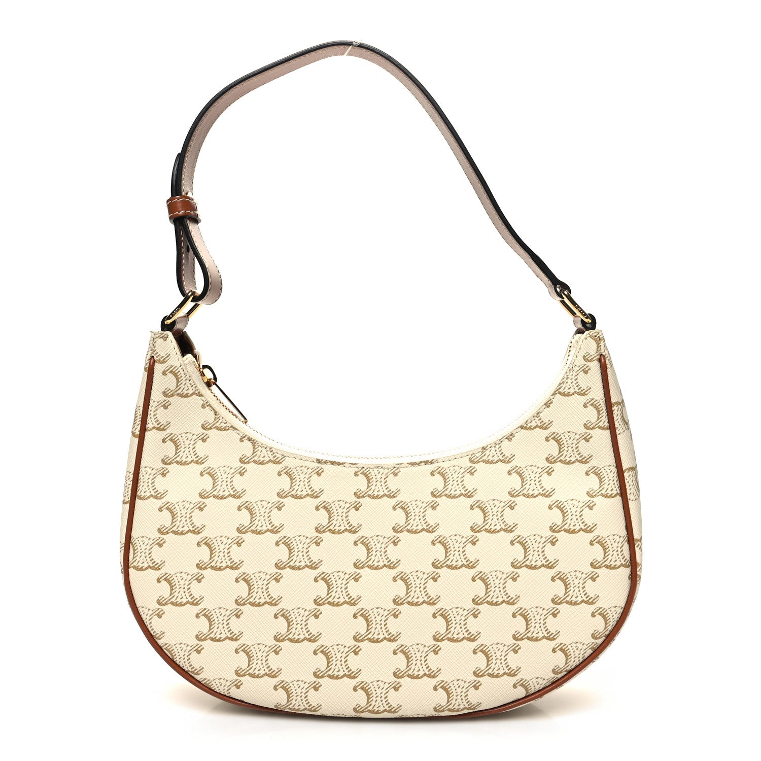 Celine Canvas Calfskin Ava Triomphe Shoulder Bag White 1 of 11