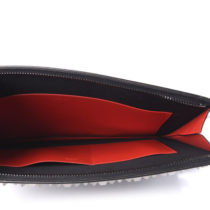 Christian Louboutin Calfskin Spiked Studded Large Trictrac Portfolio Bag Black 4 of 9