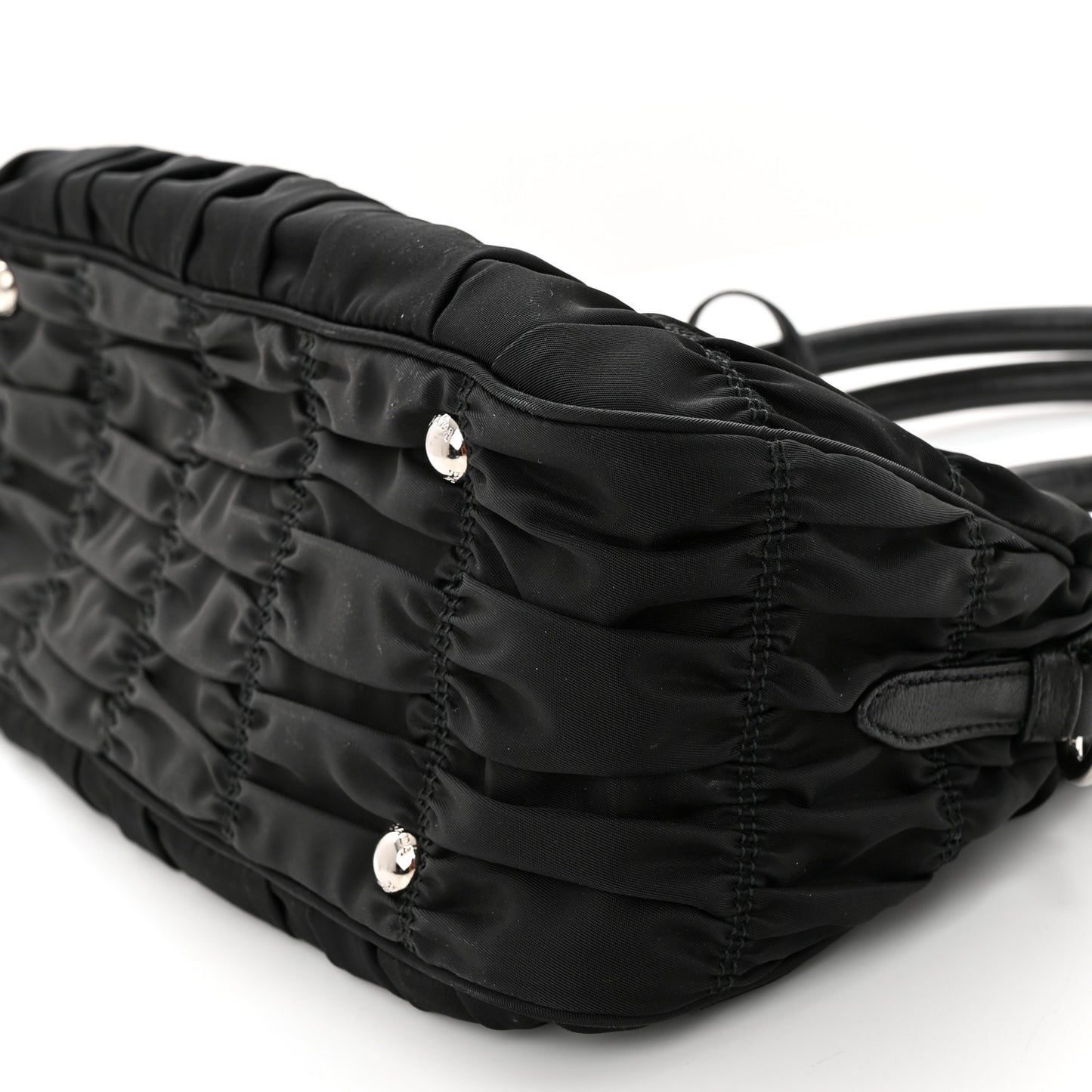 Tessuto Nylon Gaufre Shopping Satchel Black