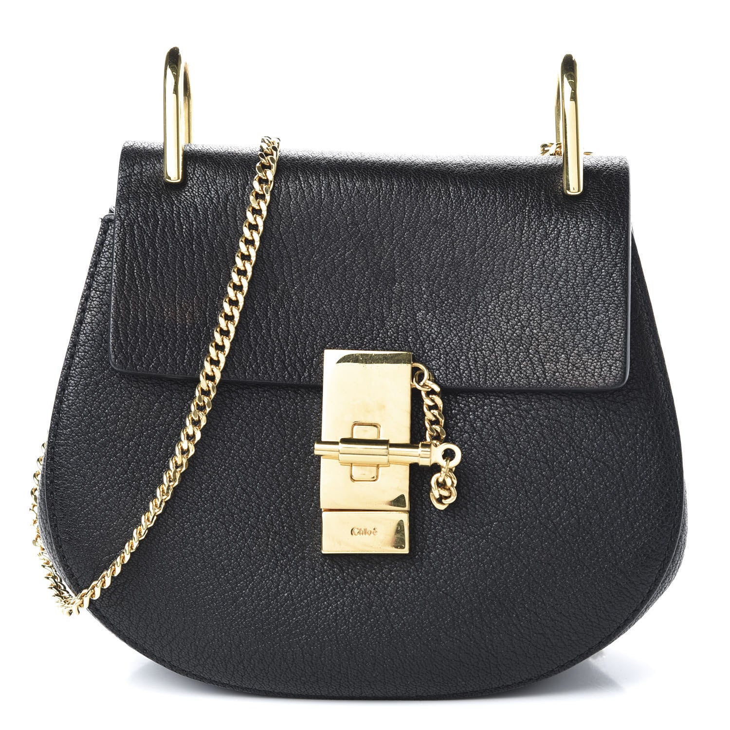 Chloe Grained Lambskin Mini Drew Shoulder Bag Black 1 of 9