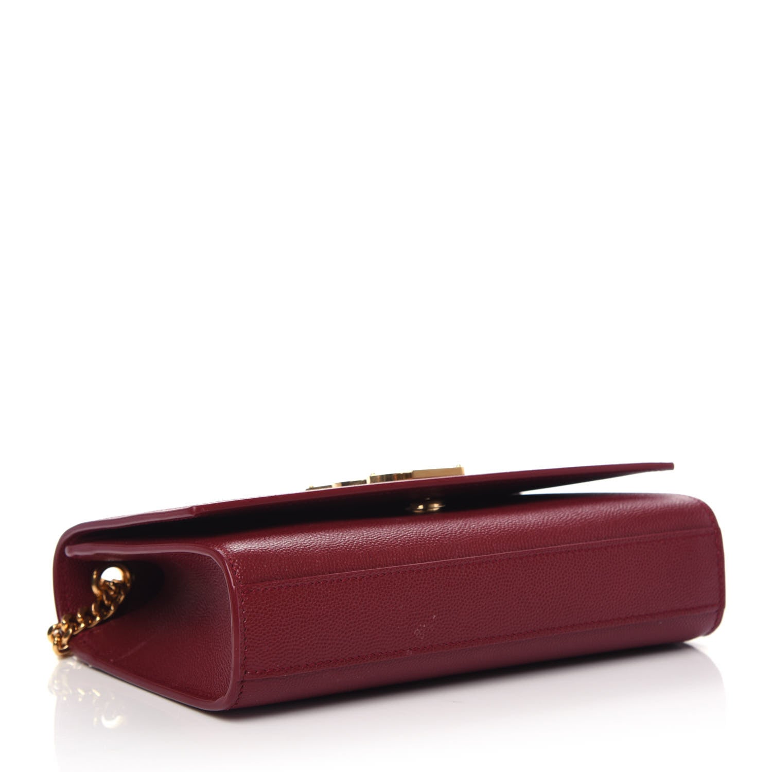 Saint Laurent Grain De Poudre Small Monogram Kate Satchel Rouge Eros 4 of 10