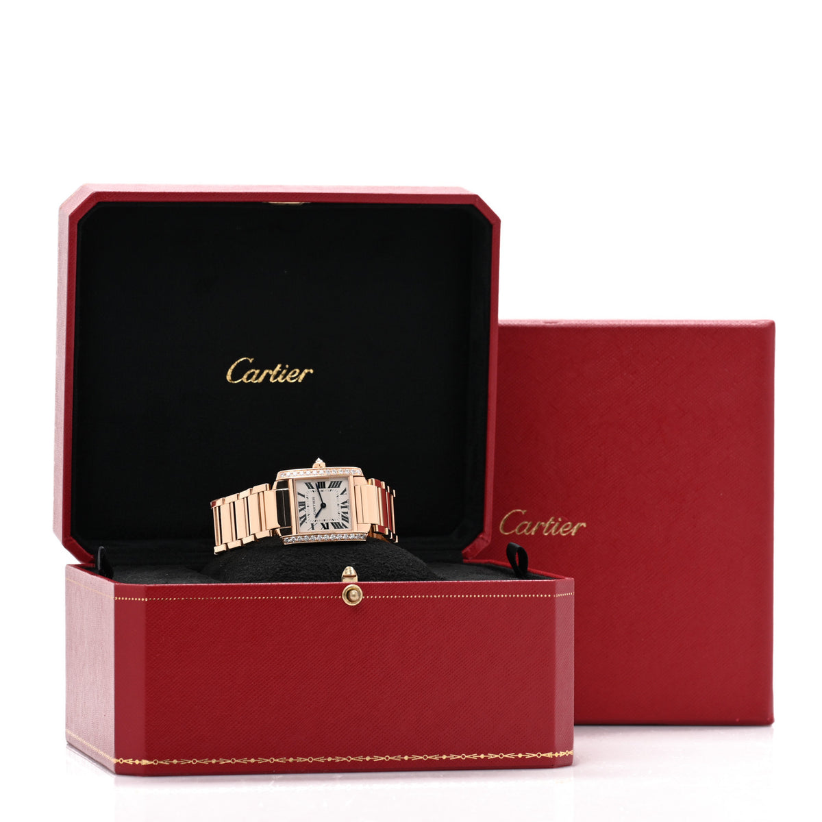 Cartier 18K Pink Gold Diamond Bezel 25mm Tank Francaise Quartz Watch 5 of 5