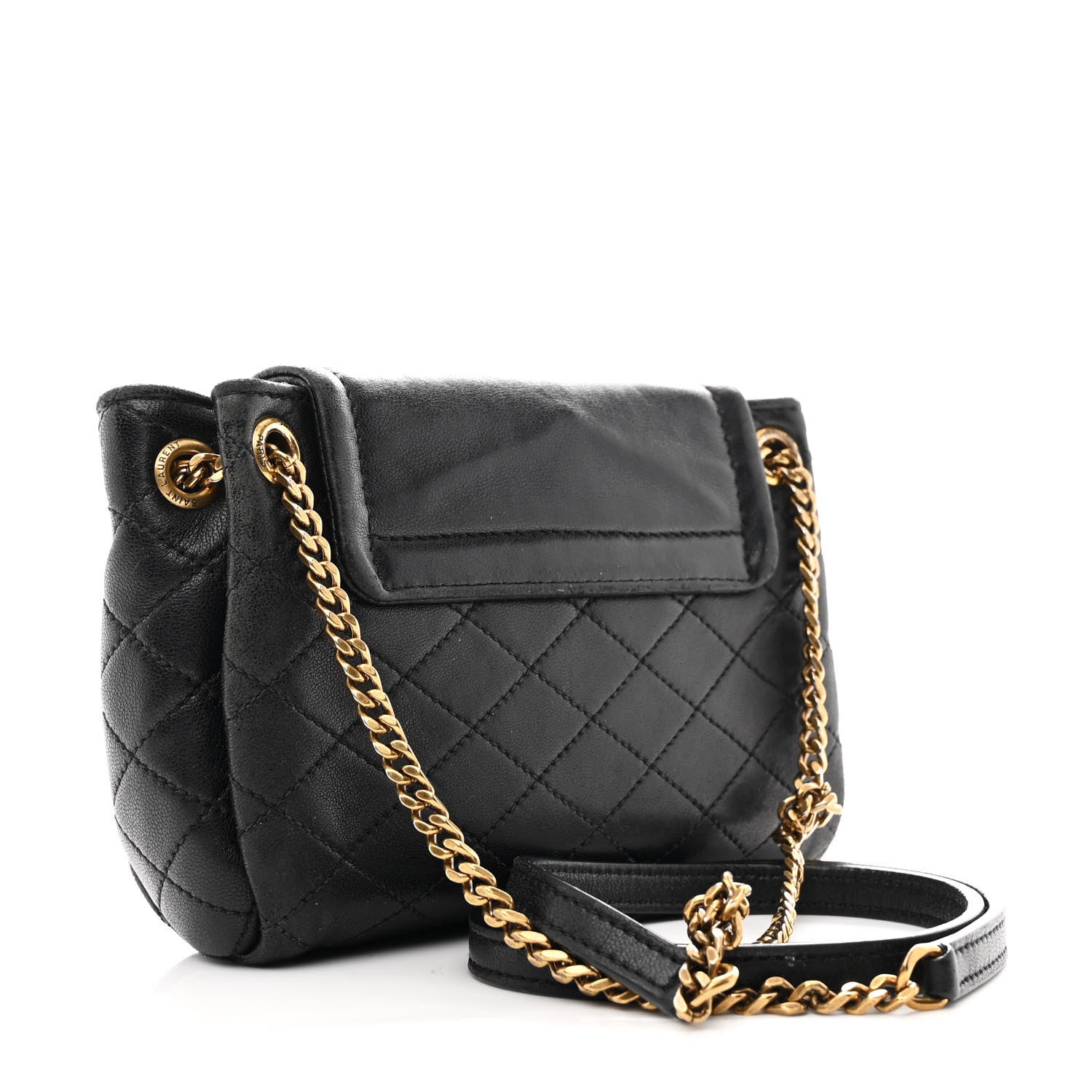 Saint Laurent Lambskin Quilted Monogram Mini Nolita Black 3 of 16