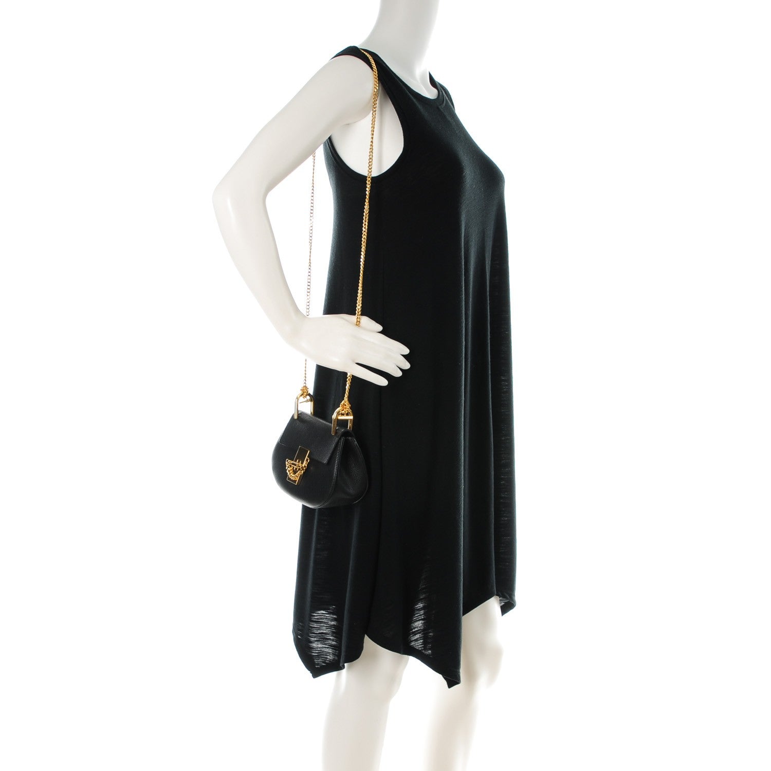 Chloe Grained Lambskin Nano Drew Shoulder Bag Black 2 of 7