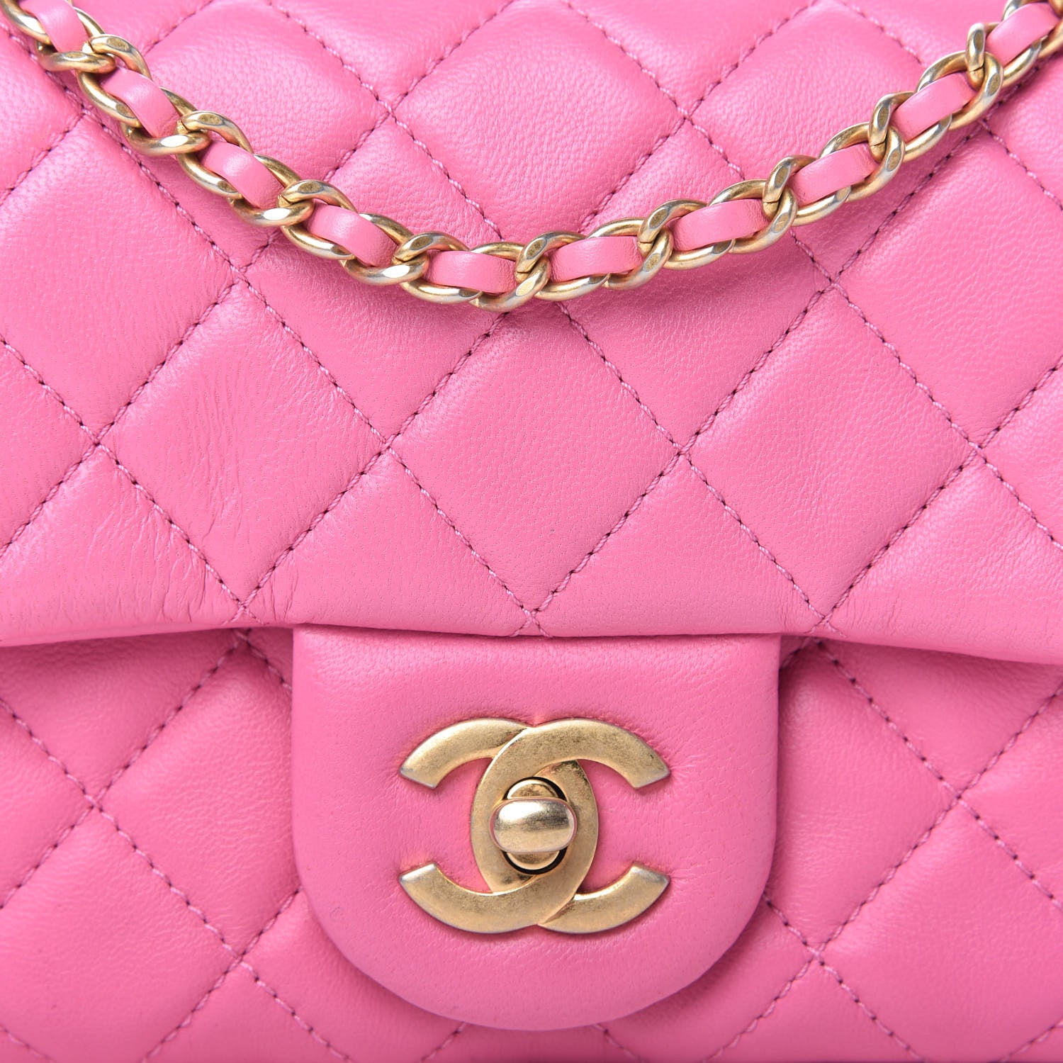 Chanel Lambskin Quilted Mini Pearl Crush Flap Pink 10 of 10
