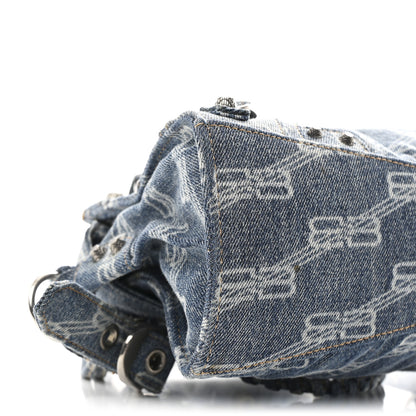 Balenciaga Denim BB Monogram Neo Cagole Handbag XS Blue 10 of 11