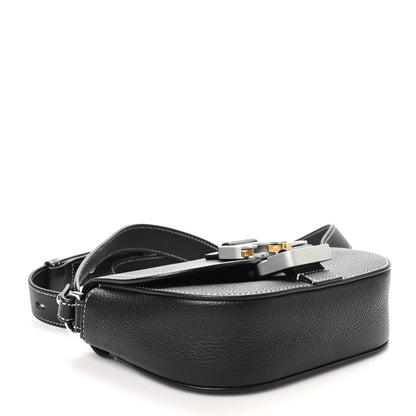 Christian Dior Grained Calfskin Saddle Messenger Bag With Strap Black 4 of 10