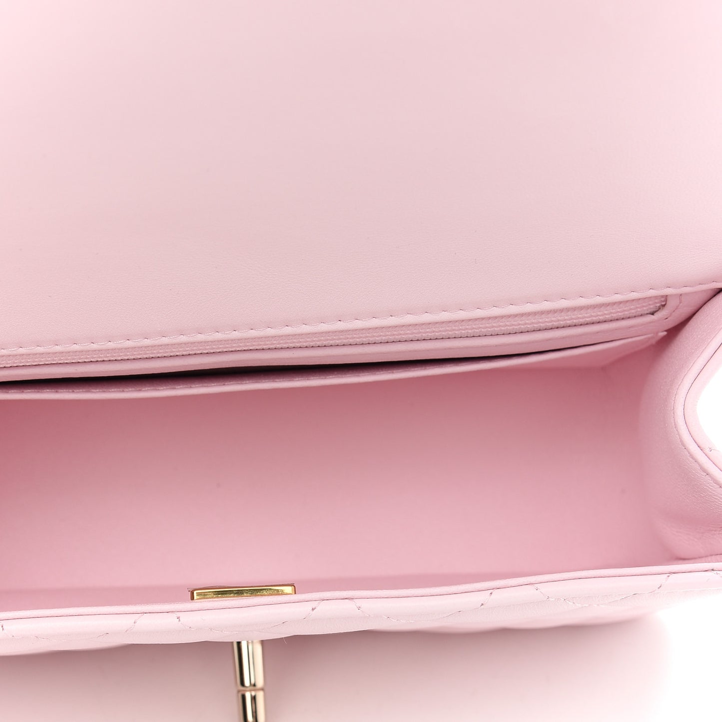 Lambskin Quilted Mini Top Handle Rectangular Flap Light Pink