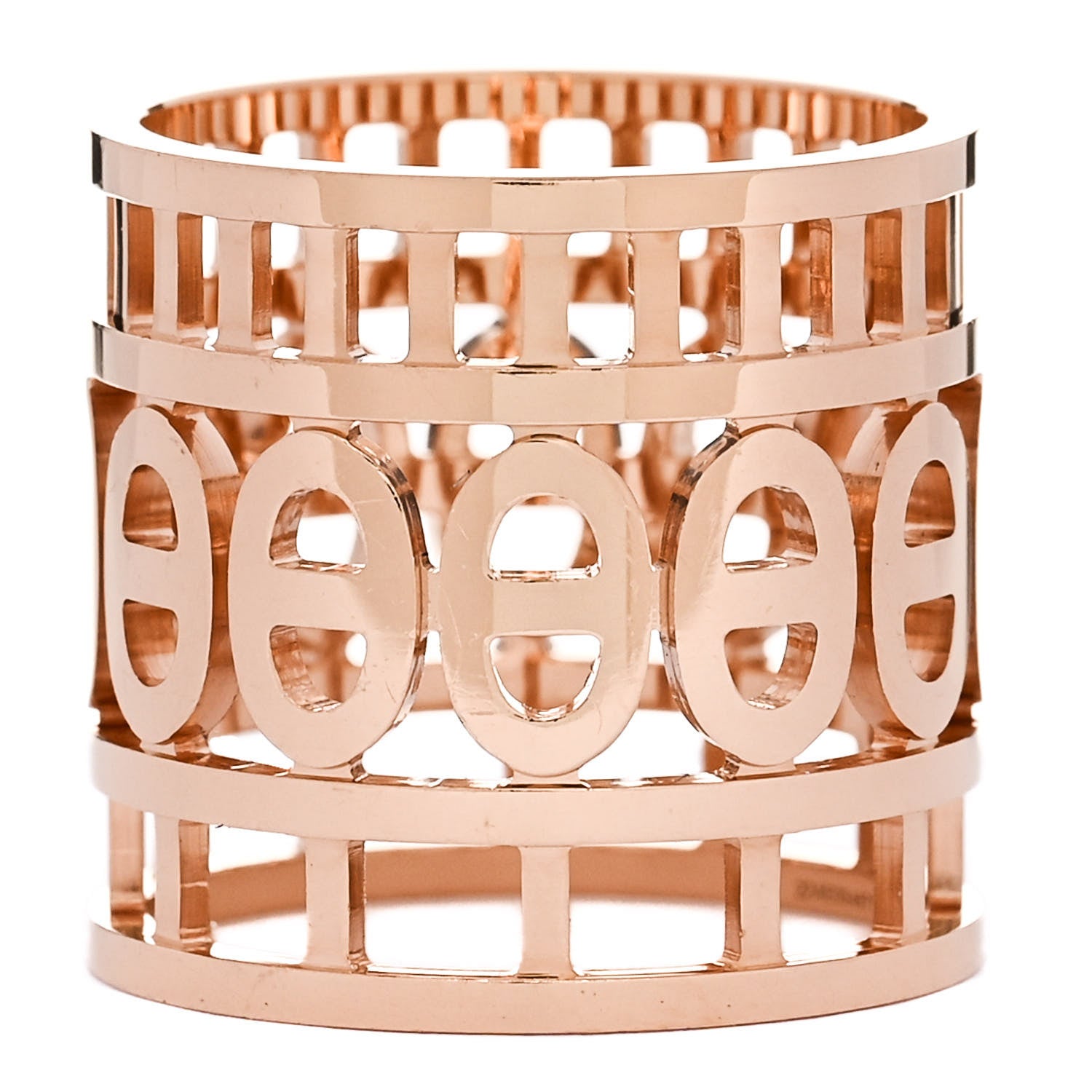 Hermes 18K Rose Gold Chaine d'Ancre Divine Ring 50 5.5 3 of 5