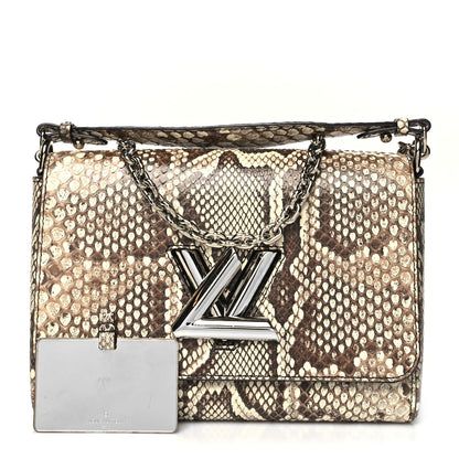 Louis Vuitton Snakeskin Twist Shoulder Bag MM Brown 1 of 9
