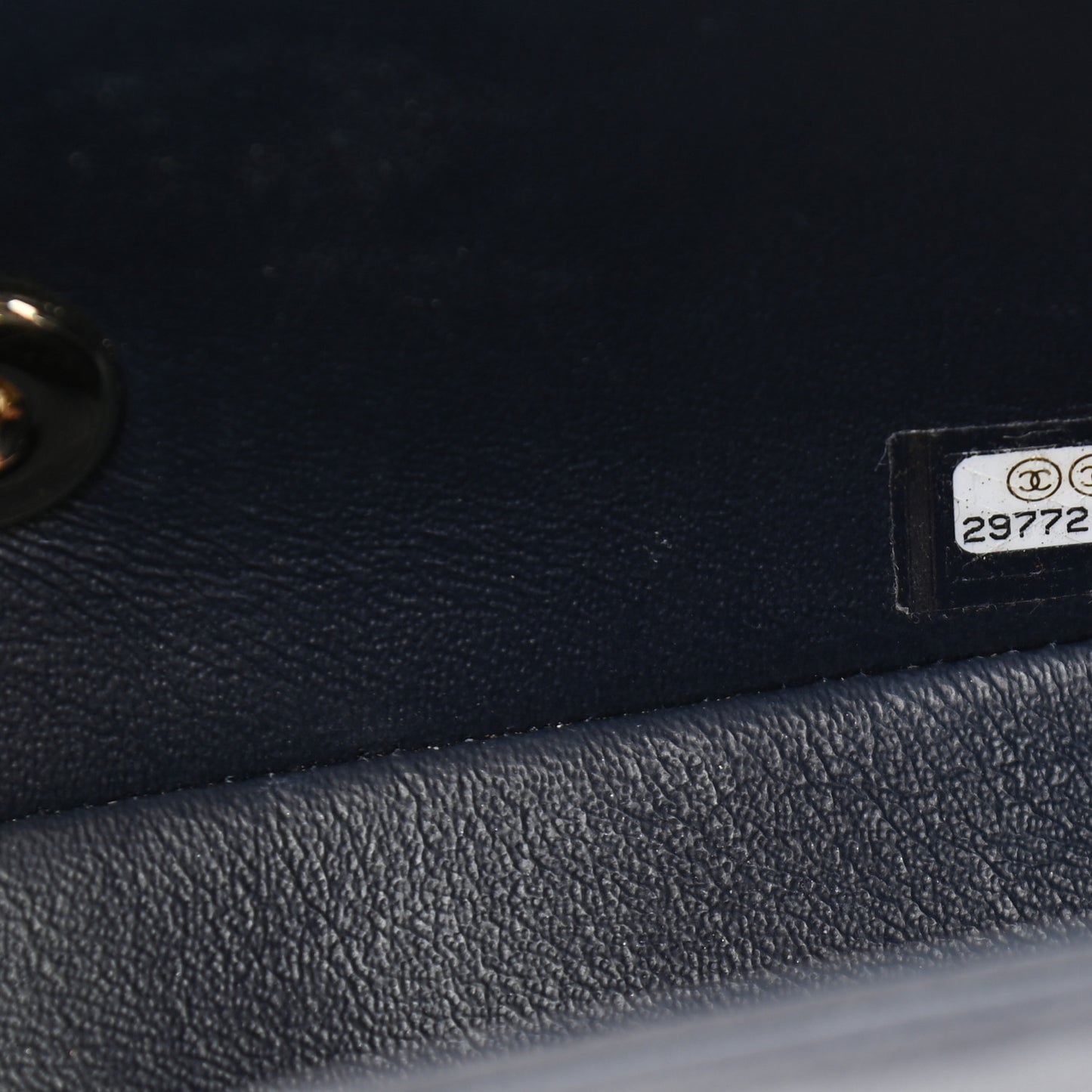 Lambskin Quilted Mini Rectangular Flap Dark Navy Blue