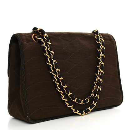 Chanel Jersey Scallop Quilted Medium Pagoda Flap Brown 3 of 11