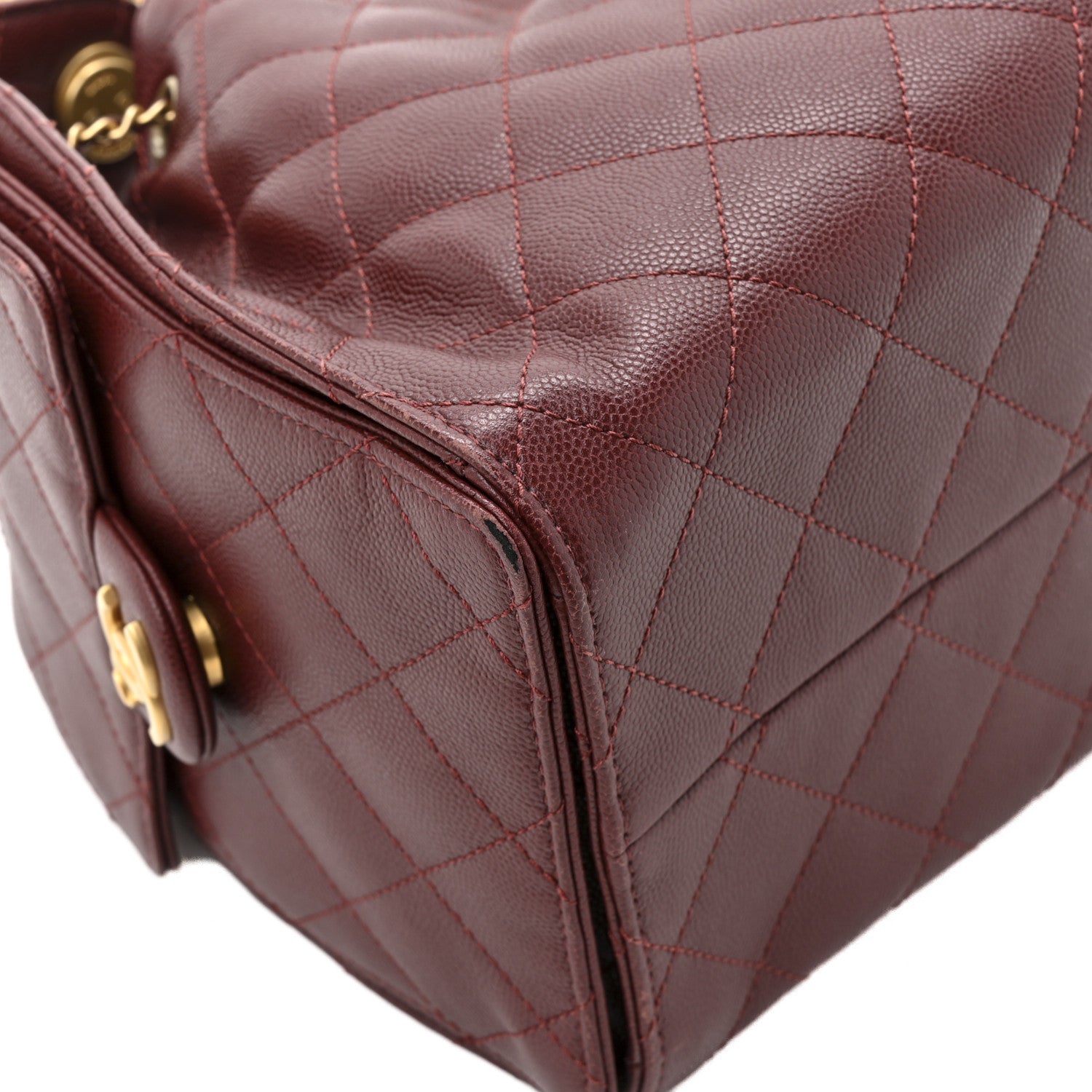 Chanel Caviar Quilted Small Chanel 25 Handbag Burgundy 12 of 15