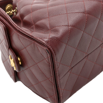 Chanel Caviar Quilted Small Chanel 25 Handbag Burgundy 12 of 15
