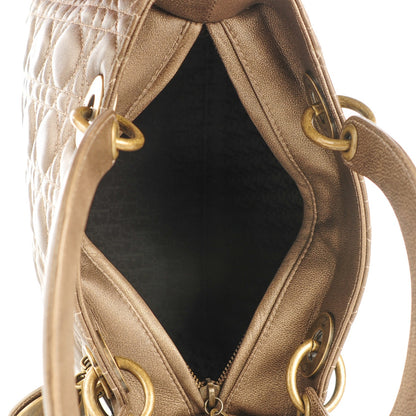 Christian Dior Metallic Lambskin Cannage Medium Lady Dior Bronze 5 of 7