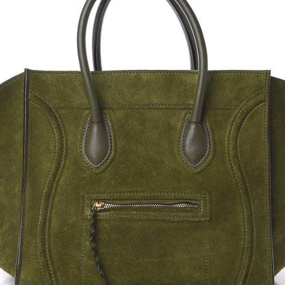 Celine Suede Medium Phantom Luggage Olive 12 of 15