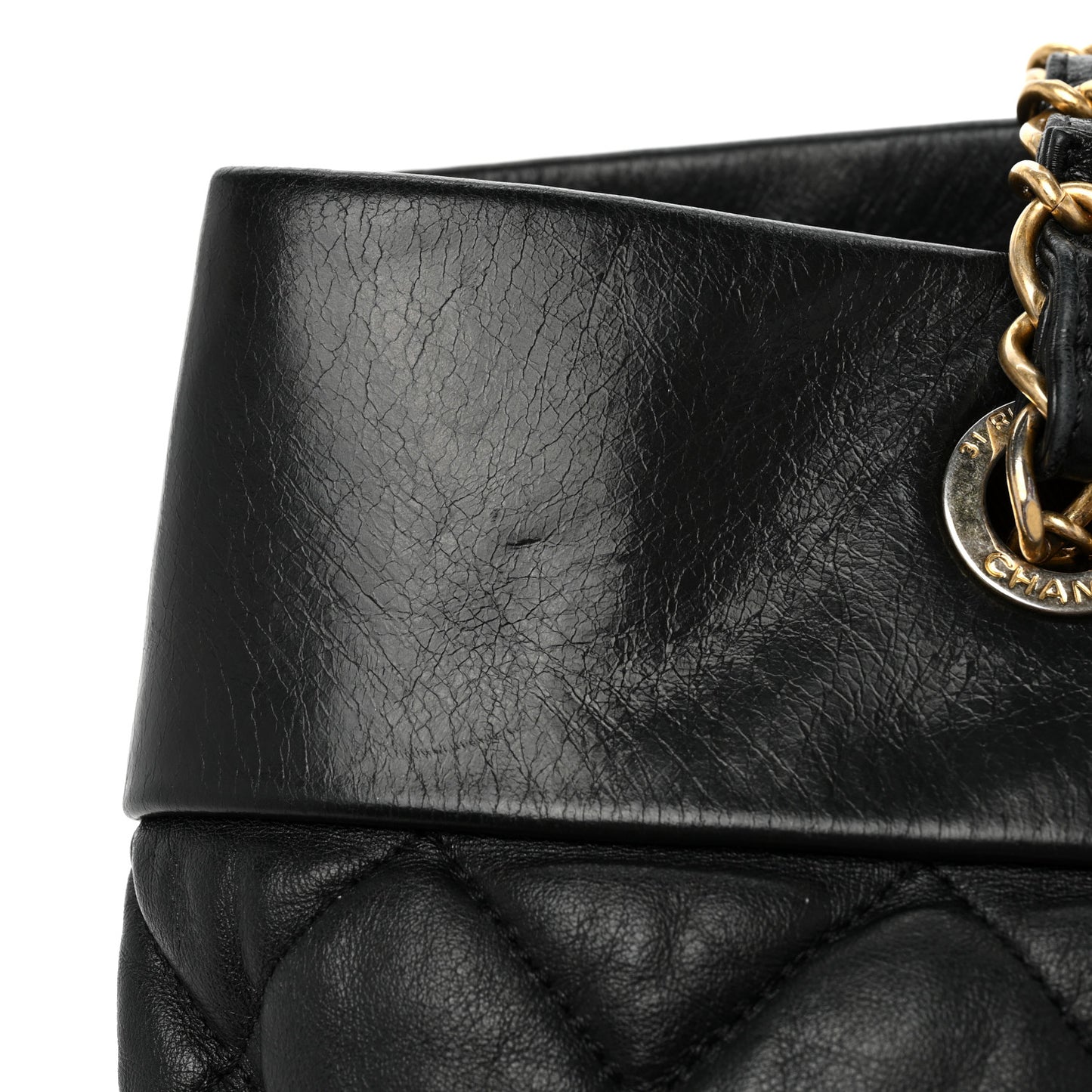 Calfskin Quilted Large Soft Elegance Tote Black