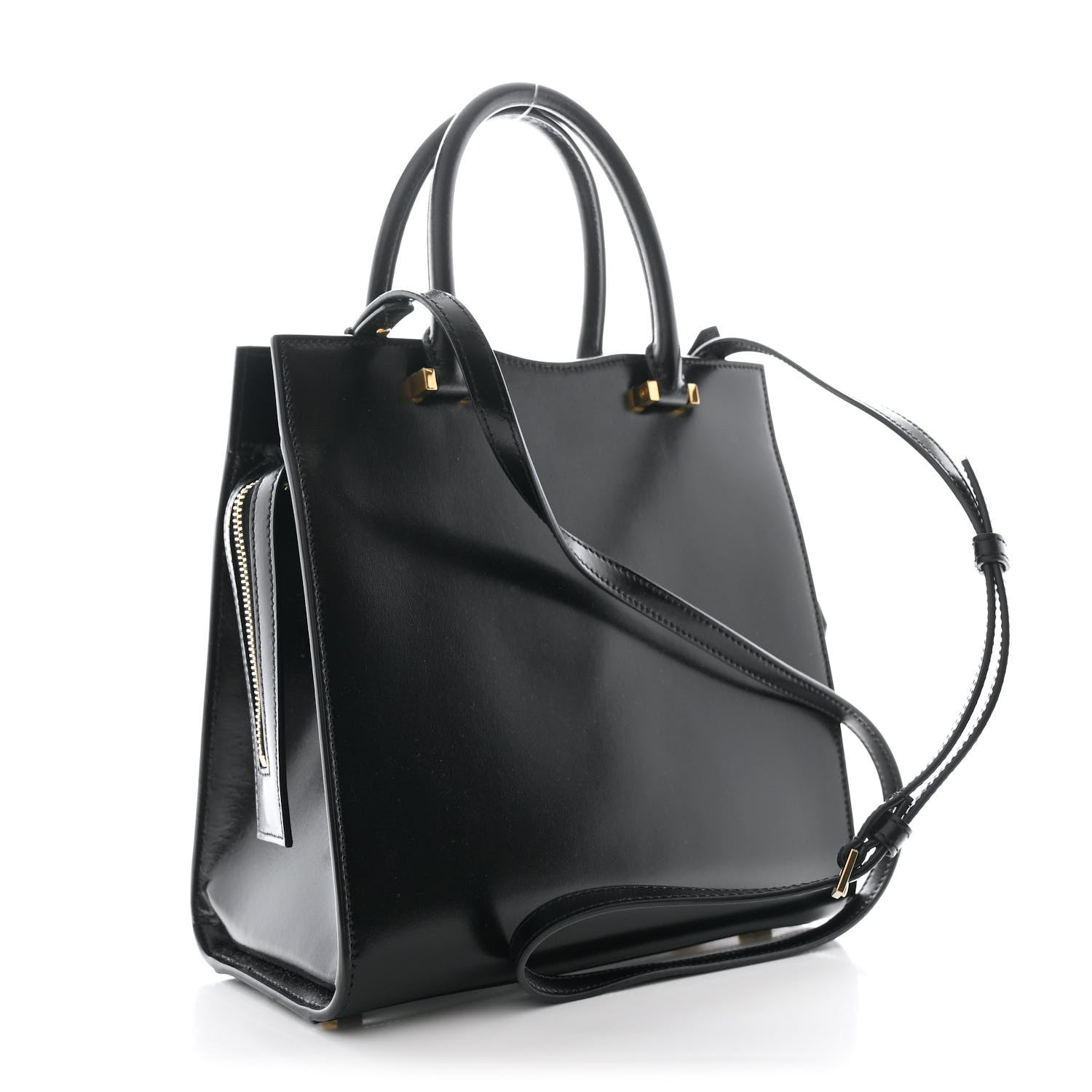 Saint Laurent Shiny Calfskin Small Uptown Tote Black 3 of 10