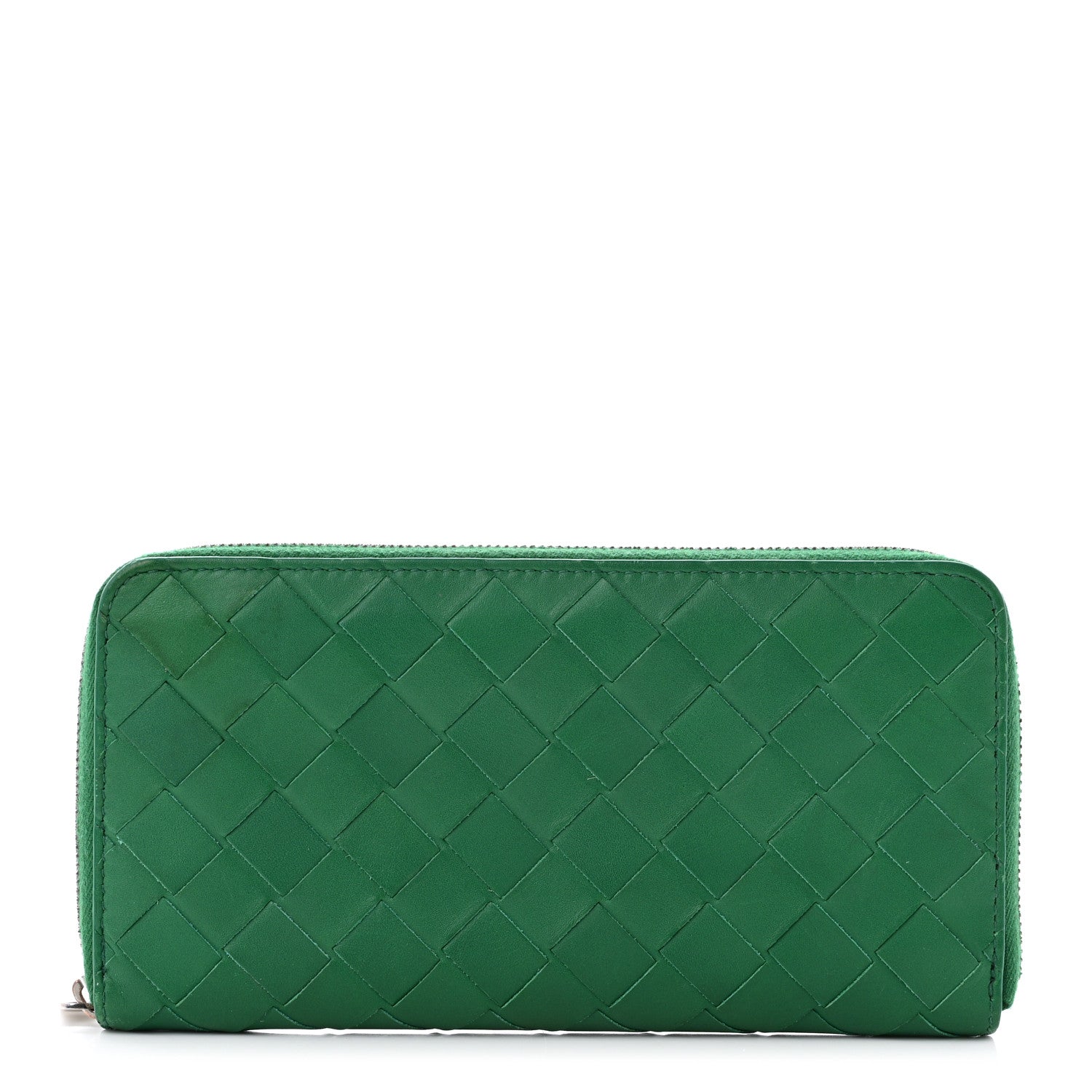 Bottega Veneta Nappa Intrecciato Zip Around Wallet Racing Green 1 of 7