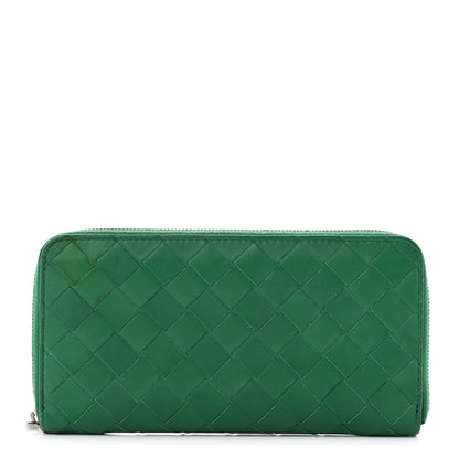 Bottega Veneta Nappa Intrecciato Zip Around Wallet Racing Green 1 of 7