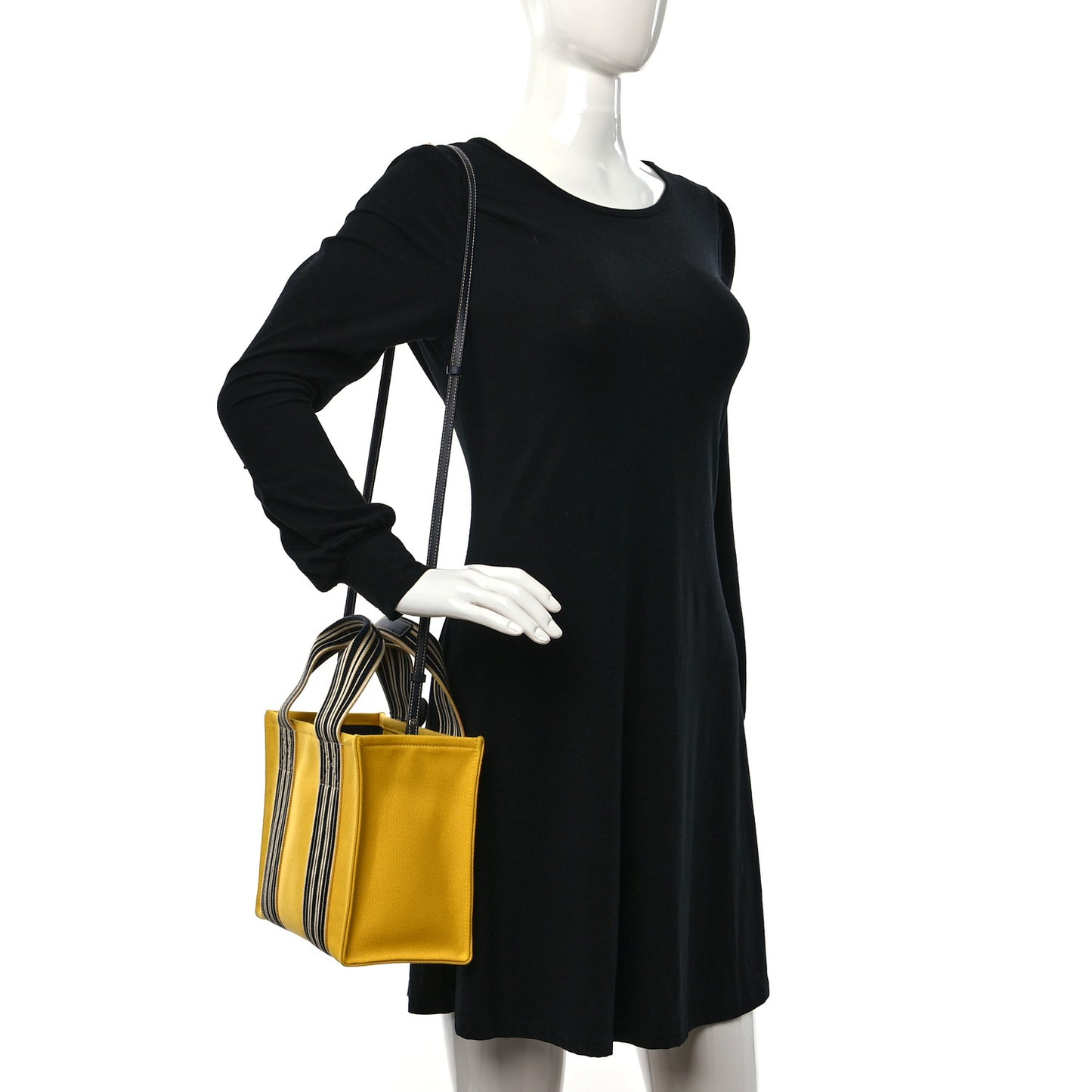 Cotton Canvas Mini The Suitcase Stripe Tote Sunny Yellow Blue Navy