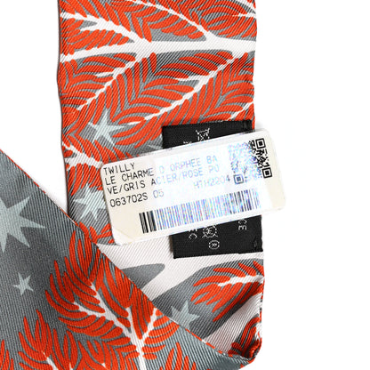 Hermes Silk Le Charme D Orphee Twilly Gris Acier Rose Poudre 4 of 4
