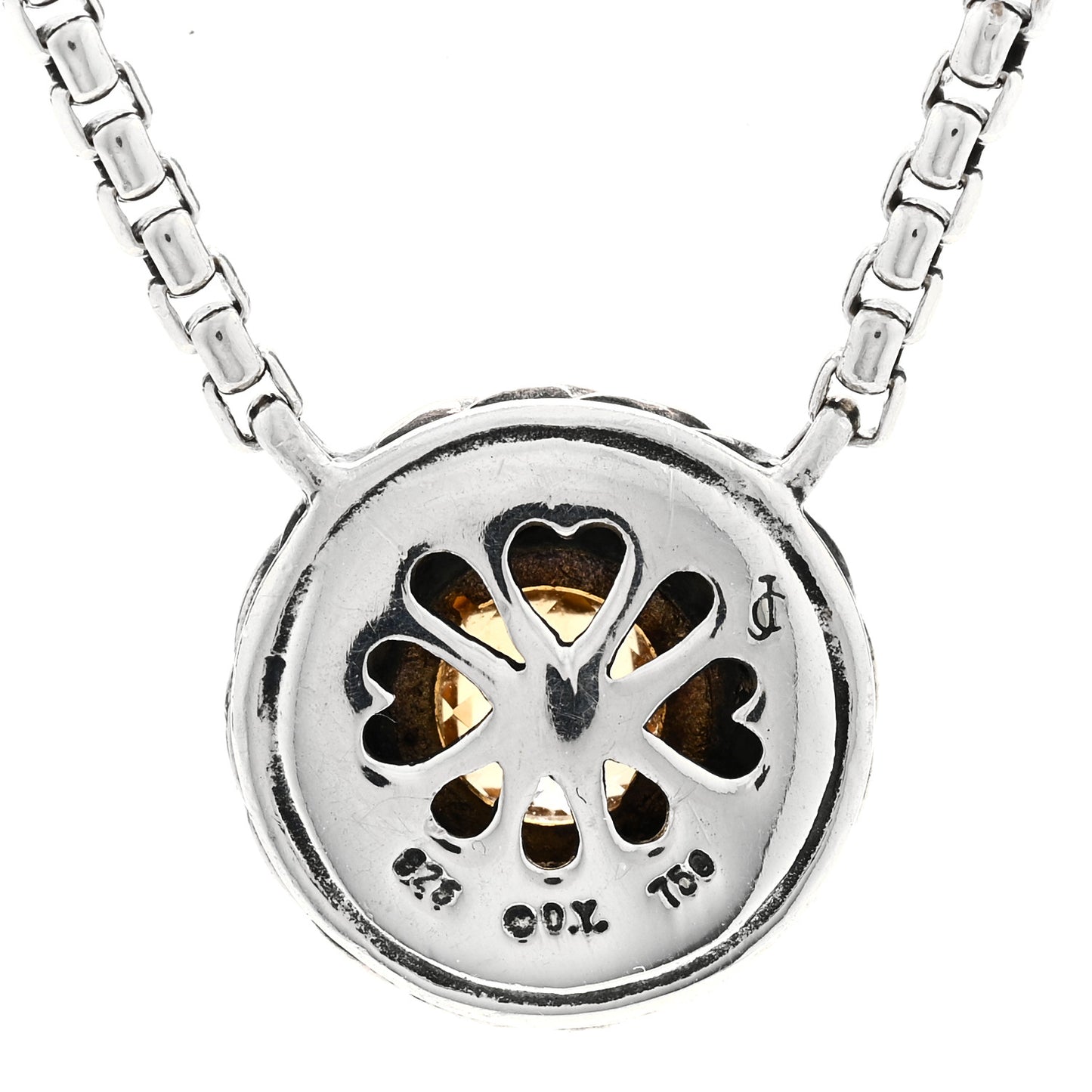 Sterling Silver 18K Yellow Gold Citrine Cookie Necklace