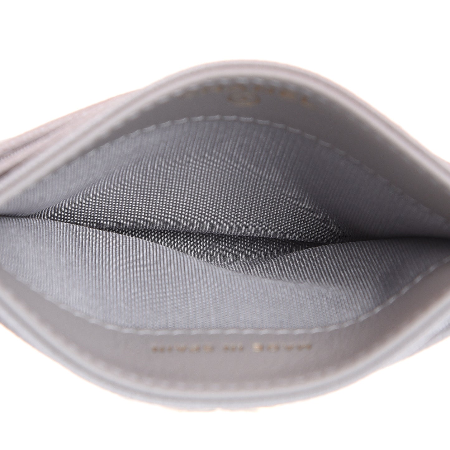 Caviar Quilted Boy Card Holder Grey
