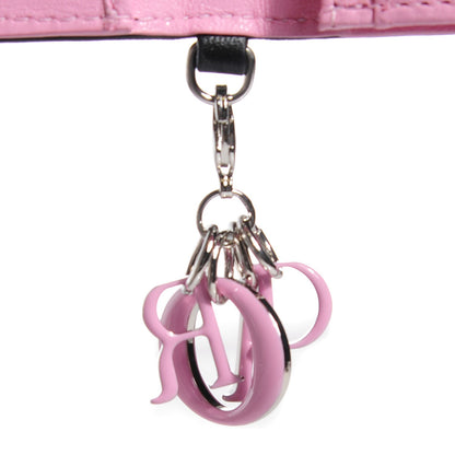 Christian Dior Lambskin Cannage Bi-Color Small Lady Dior Flap Card Holder Black Pink 5 of 9