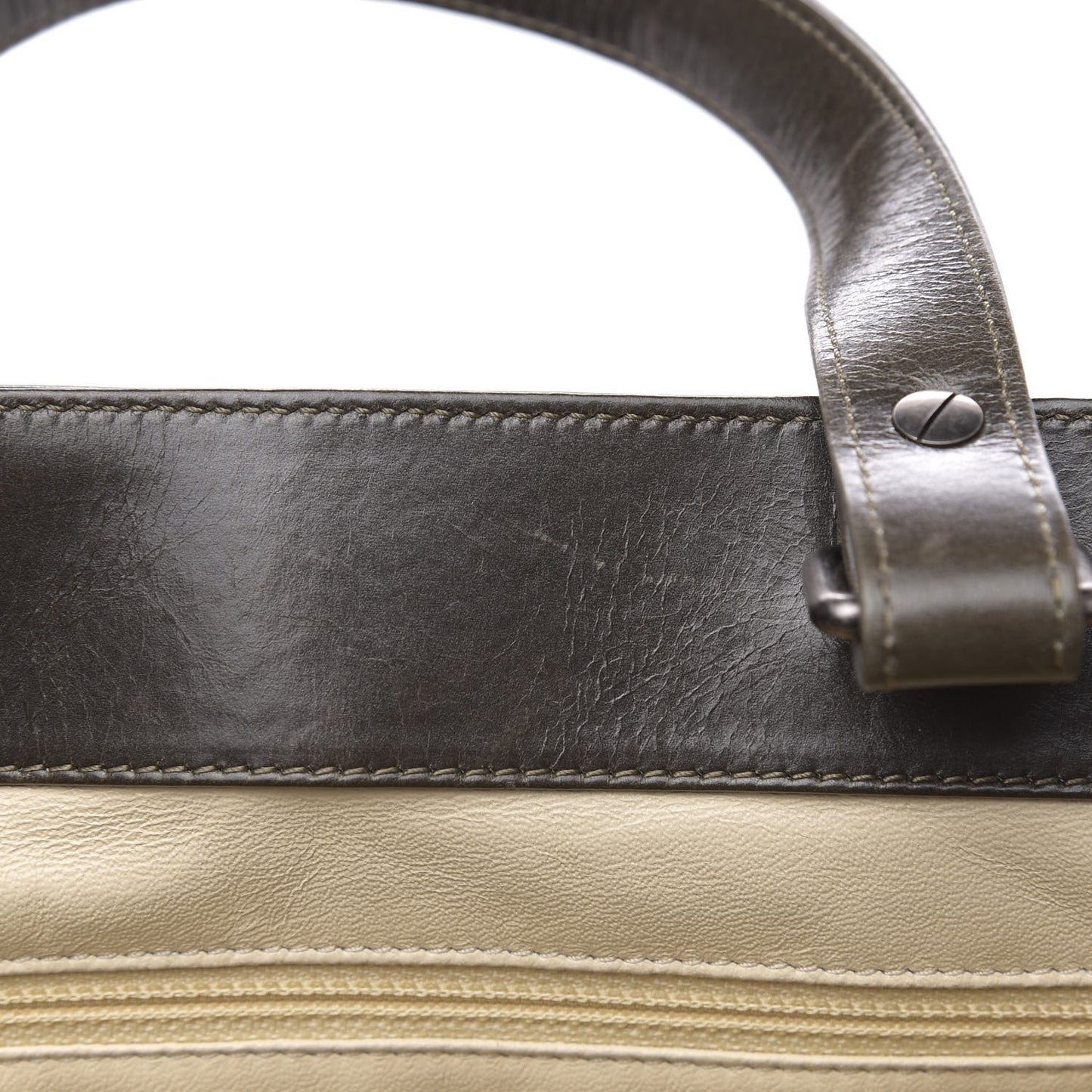 Glazed Calfskin Boy Satchel Flap Dark Grey