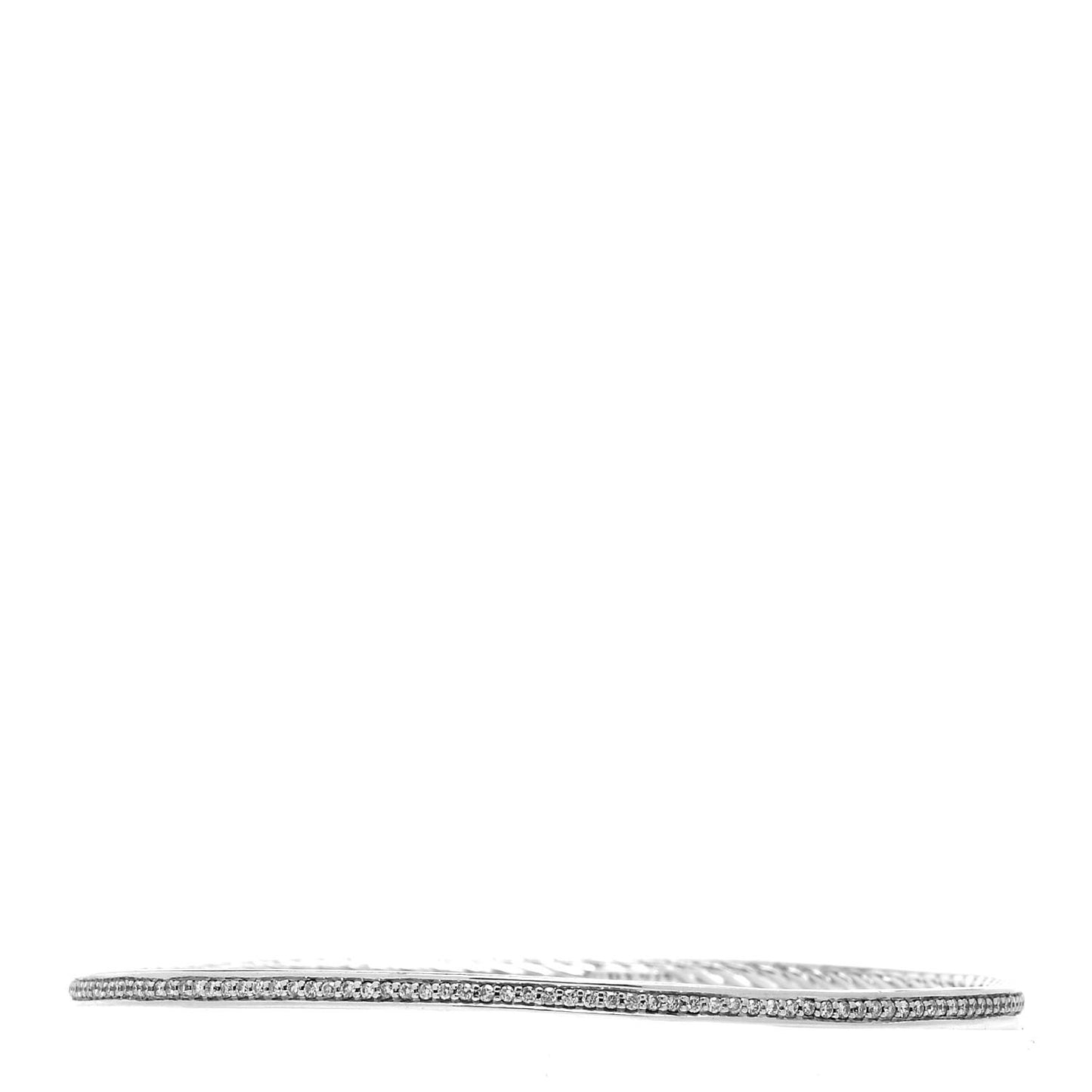 Sterling Silver Diamond 3mm Cable Bangle Bracelet
