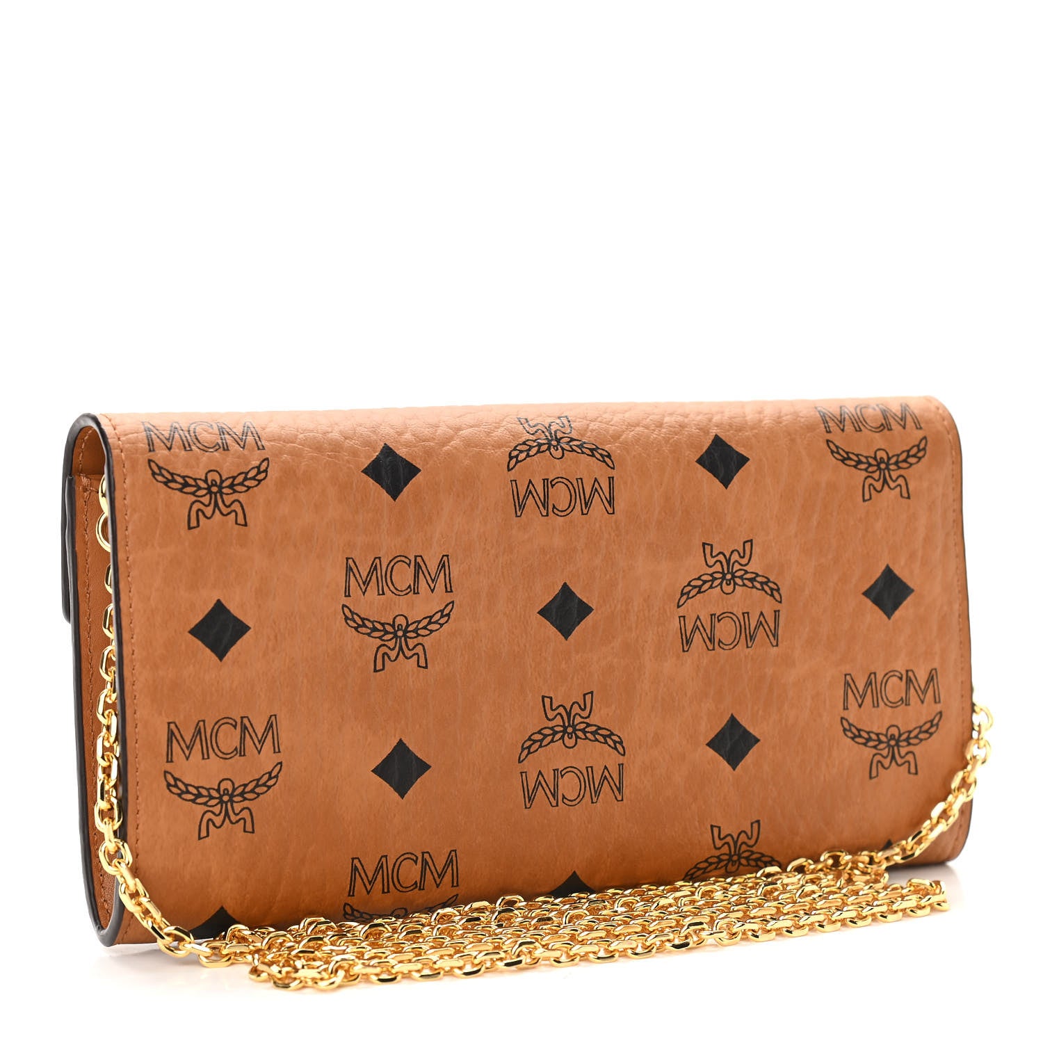 MCM Visetos Large Patricia Wallet On Chain Cognac 3 of 11