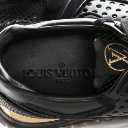 Louis Vuitton Nubuck Calfskin Perforated Run Away Sneakers 38 Black 6 of 6