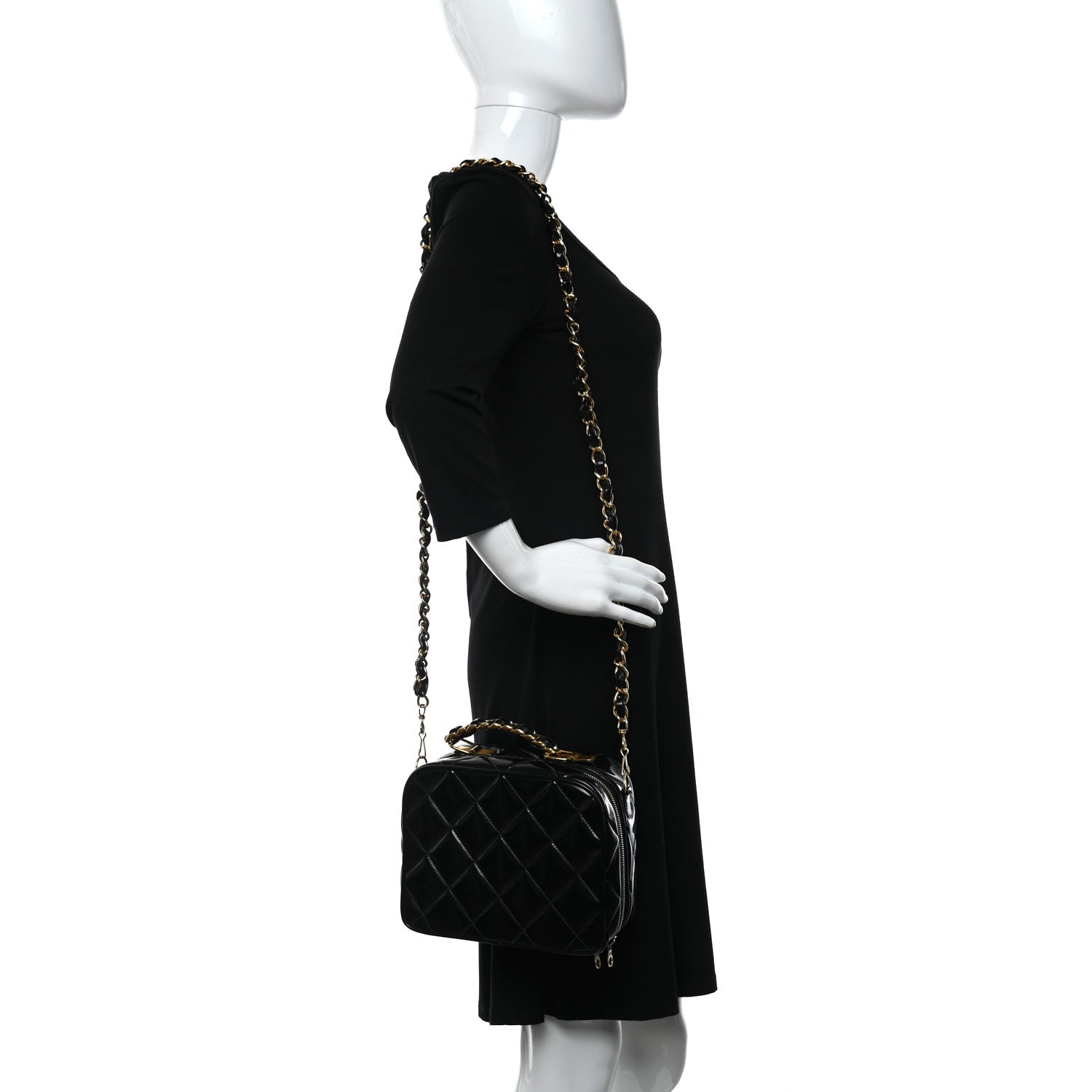 Chanel Patent Quilted Vanity Case Black 2 of 13