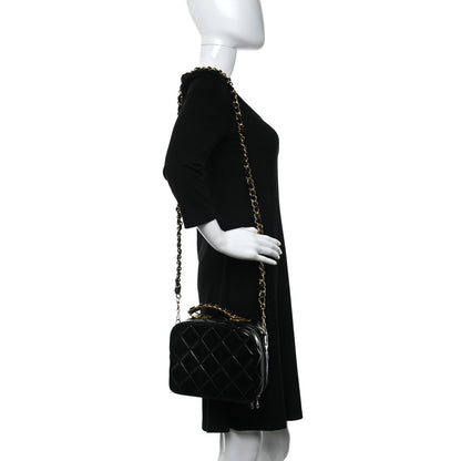 Chanel Patent Quilted Vanity Case Black 2 of 13