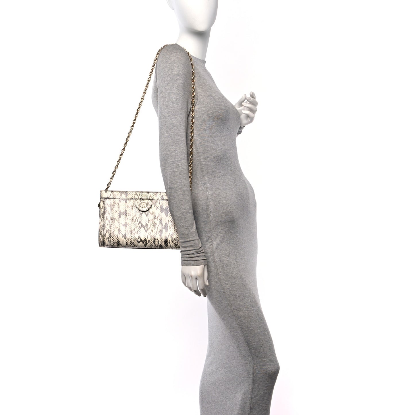 Snakeskin GG Small Ophidia Chain Shoulder Bag Roccia