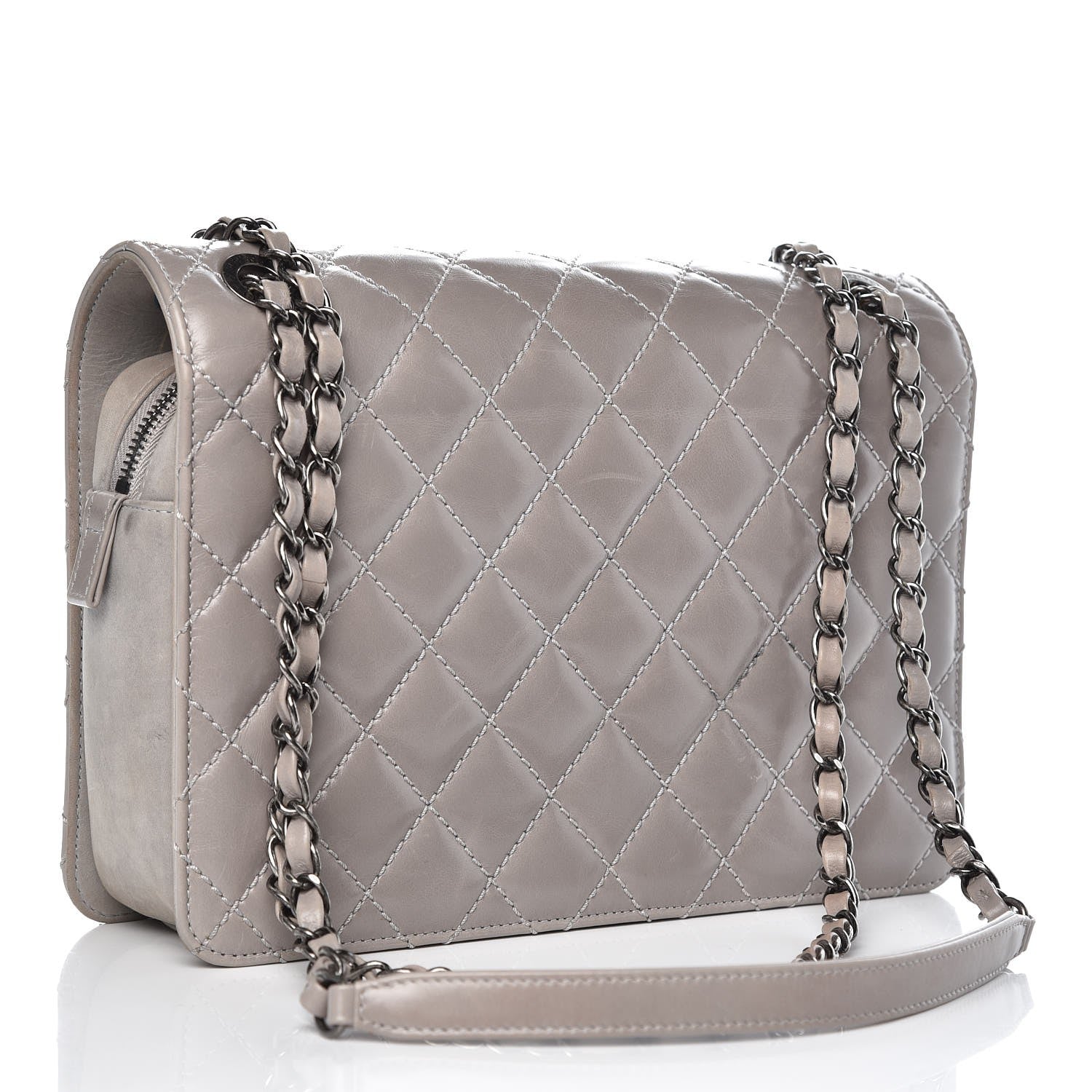 Chanel Glazed Calfskin Quilted Medium Day Trip Flap Black 3 of 16