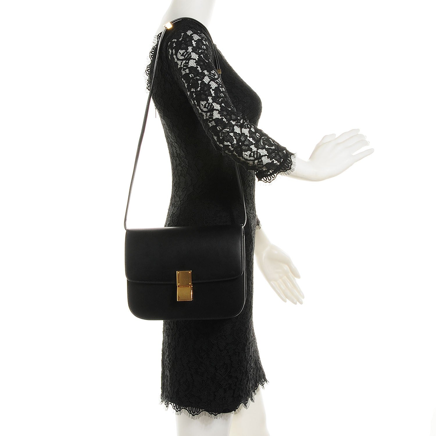 Celine Box Calfskin Medium Classic Box Flap Bag Black 2 of 10