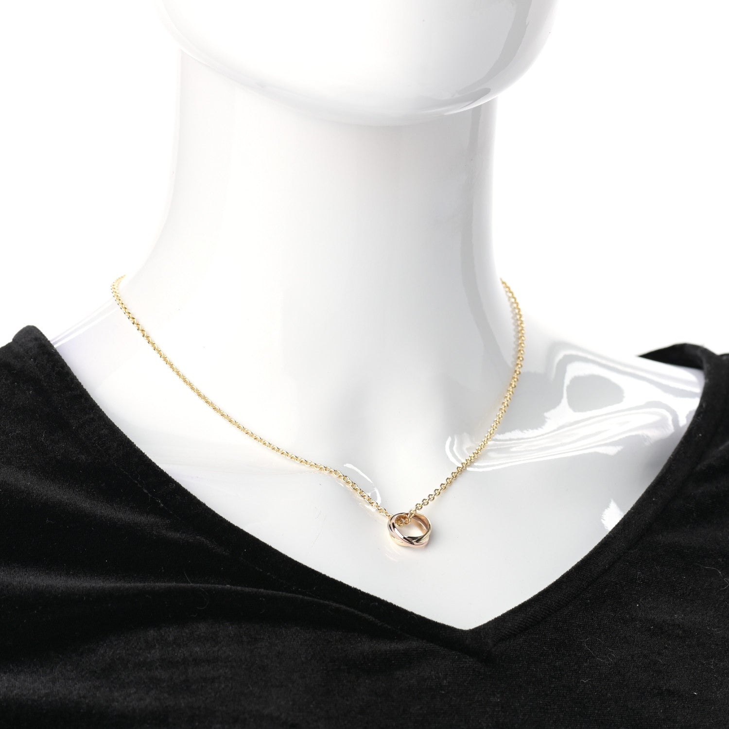 Cartier 18K Pink Yellow White Gold Trinity Pendant Necklace 2 of 5