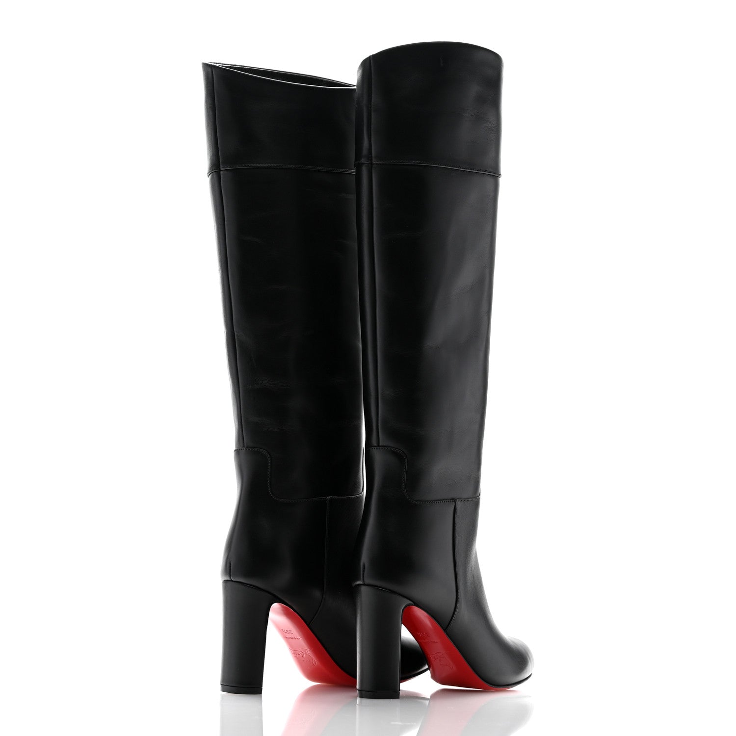 Christian Louboutin Calfskin Loo Botta 85 Knee High Boots 35.5 Black 4 of 9