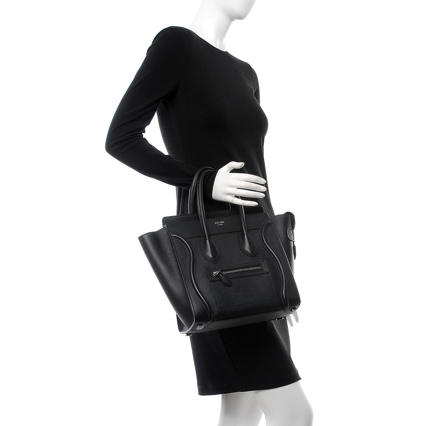 Drummed Calfskin Micro Luggage Black