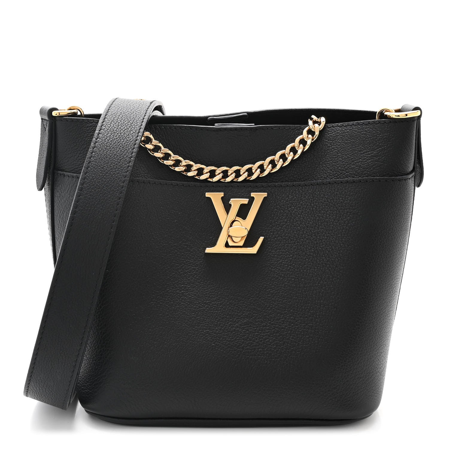 Louis Vuitton Calfskin Lock and Walk Bucket Black 1 of 11