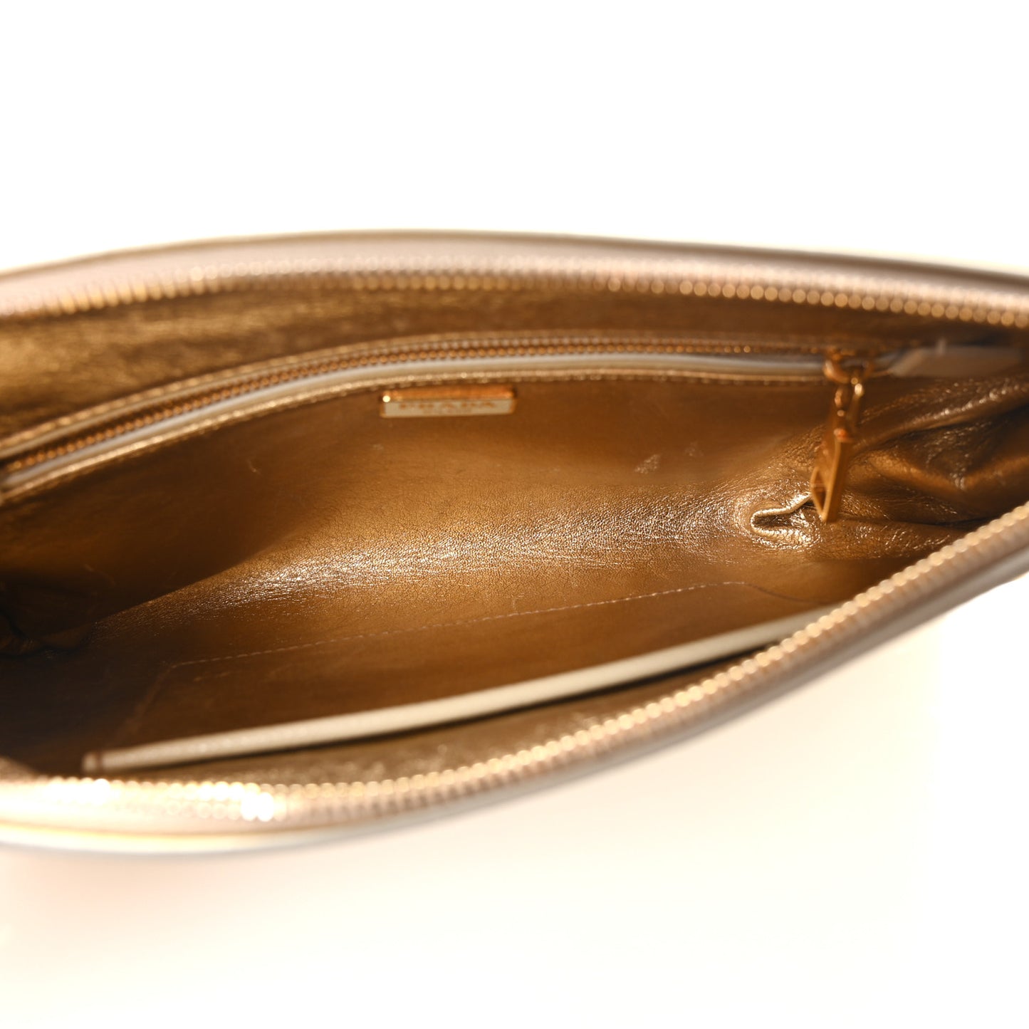 Saffiano Vernice Studded Clutch Talco