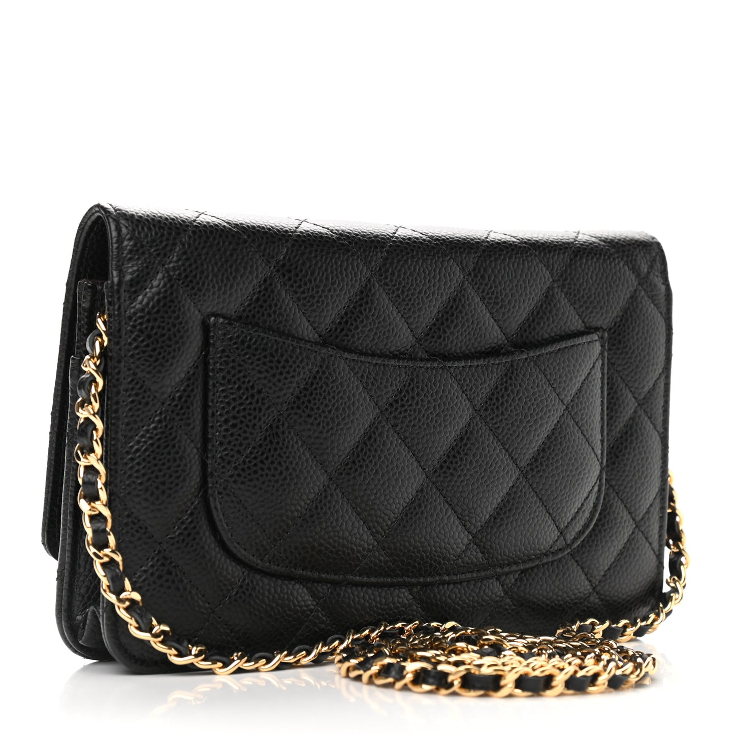Caviar Quilted Wallet On Chain WOC Black