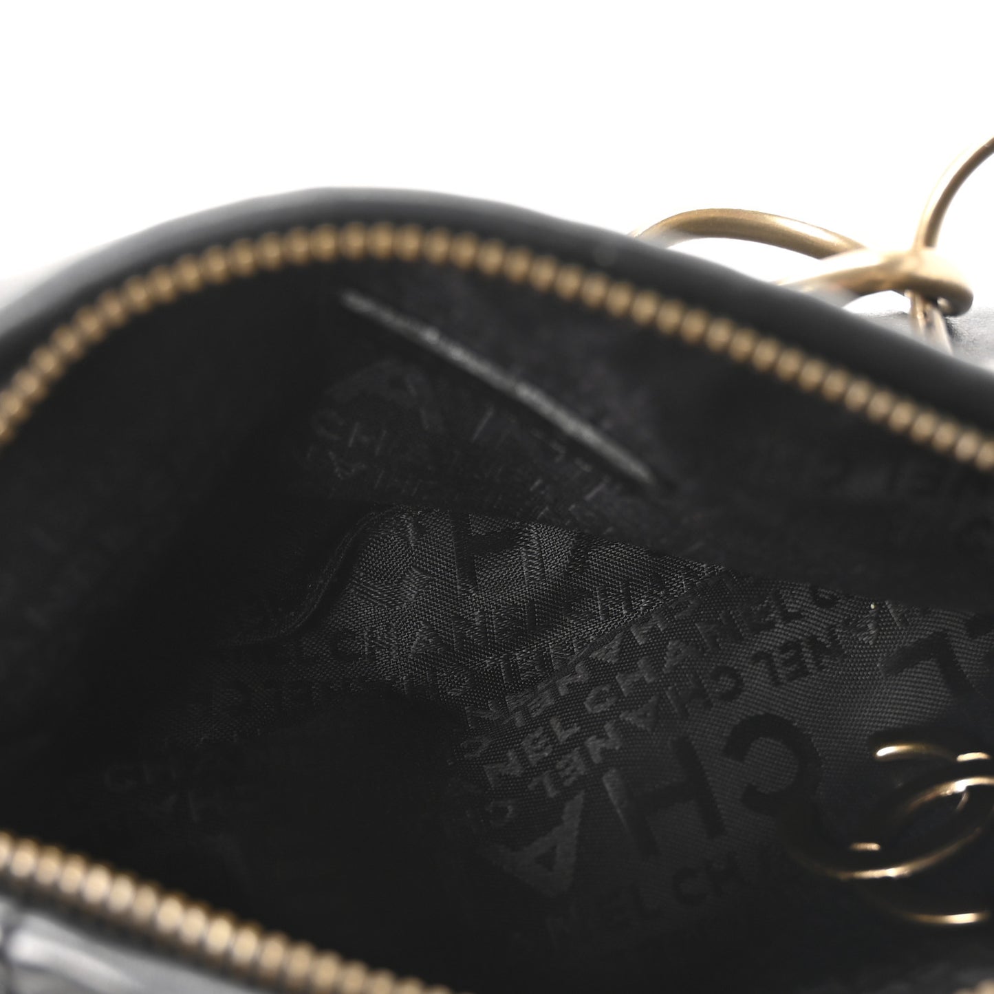 Lambskin Small Chain Hobo Black